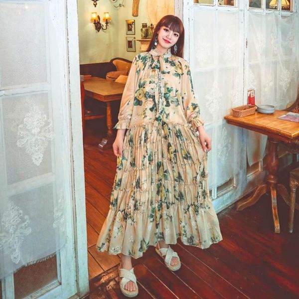 casual dresses women boho dress expansion vintage sweet high waist lace-up bow collar pullover floral print pleated maxi long lady, Black;gray
casual dresses women boho dress expansion vintage sweet high waist lace-up bow collar pullover floral print pleated maxi long lady, Black;gray