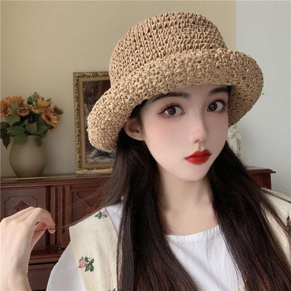 wide brim hats summer style all-match sunshade holiday leisure woven hat female fisherman japanese, Blue;gray
wide brim hats summer style all-match sunshade holiday leisure woven hat female fisherman japanese, Blue;gray