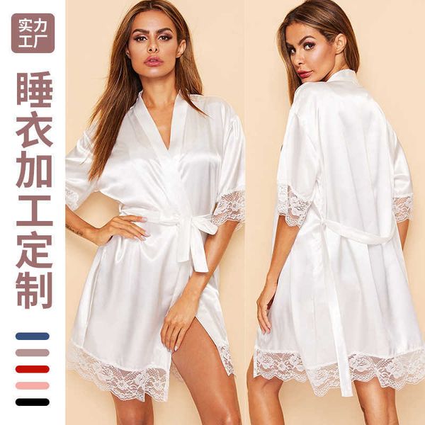 pajamas women's summer silk nightgown women's summer bathrobe morning bathrobe large print home clothes thin 812 womens elegant ni, Black;red
pajamas women's summer silk nightgown women's summer bathrobe morning bathrobe large print home clothes thin 812 womens elegant ni, Black;red