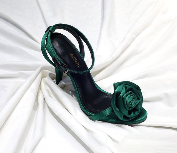 women's open-toed leather sandals, stiletto silk face rose flower high heels, size:35-40,green, Black
women's open-toed leather sandals, stiletto silk face rose flower high heels, size:35-40,green, Black