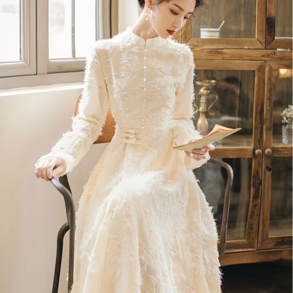 girl vintage improved cheongsam dress autumn winter fairy chinese style long chinese cheongsam lady elegant party dress, Black;gray
girl vintage improved cheongsam dress autumn winter fairy chinese style long chinese cheongsam lady elegant party dress, Black;gray