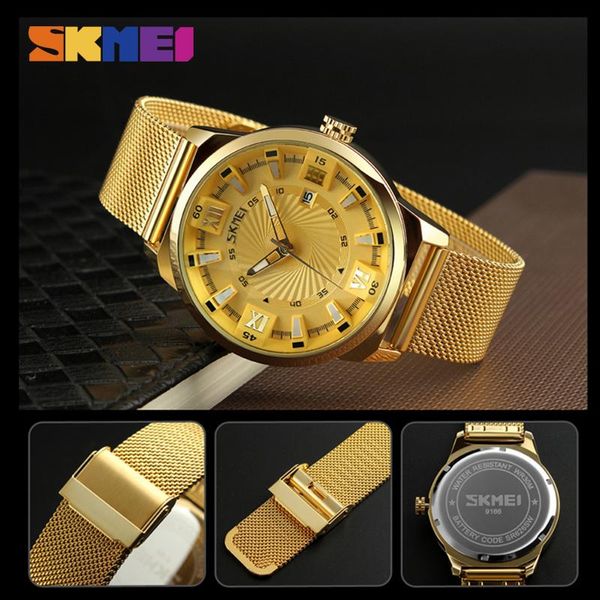 wristwatches business mens watches golden steel mesh band quartz 41mm drop, Slivery;brown
wristwatches business mens watches golden steel mesh band quartz 41mm drop, Slivery;brown