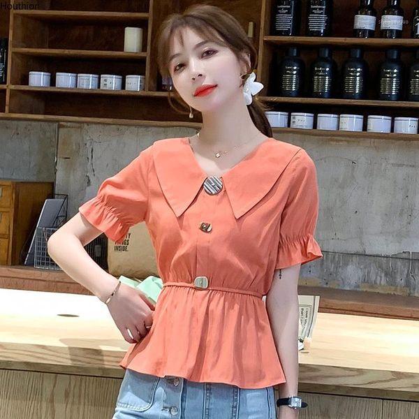 women's blouses & shirts blouse blended casual fashion short sleeve doll collar shirt summer solid color plus size 10099, White
women's blouses & shirts blouse blended casual fashion short sleeve doll collar shirt summer solid color plus size 10099, White