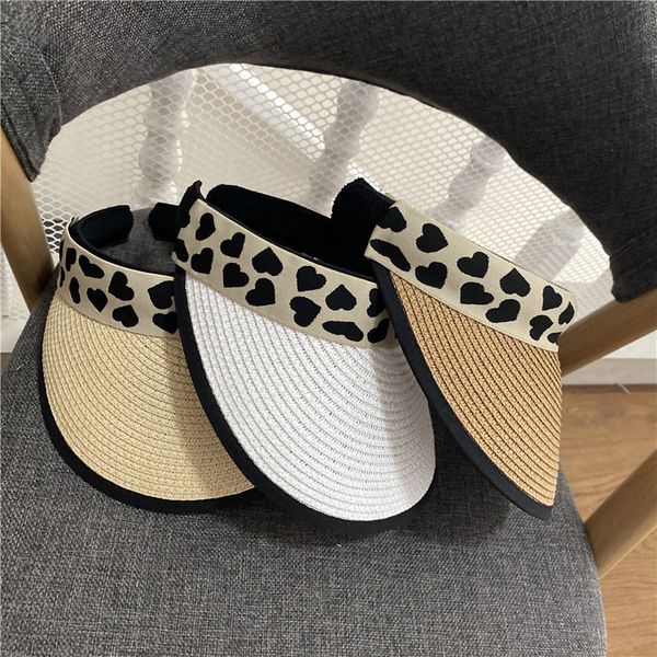 leopard hairband, empty summer women's face covering, sun protection, straw no hat, cool hat for daily, Yellow 
leopard hairband, empty summer women's face covering, sun protection, straw no hat, cool hat for daily, Yellow