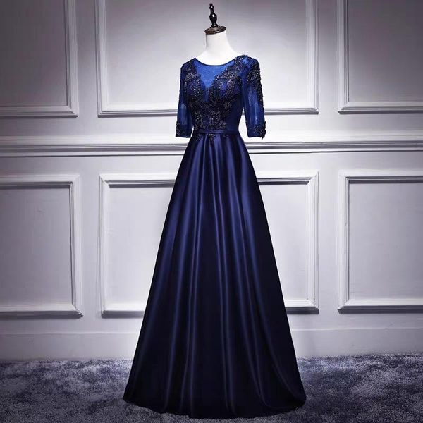 ethnic clothing office lady exquisite appliques trim pleated dresses elegant o-neck floor-length banquet gown navy blue formal party dress, Red
ethnic clothing office lady exquisite appliques trim pleated dresses elegant o-neck floor-length banquet gown navy blue formal party dress, Red