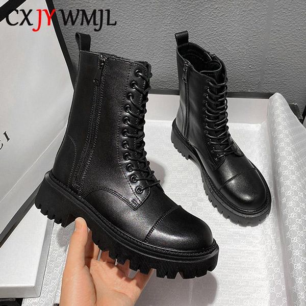 boots cxjywmjl genuine leather women side zipper platform autumn ankle fashion winter ladies shoes thick bottom, Black
boots cxjywmjl genuine leather women side zipper platform autumn ankle fashion winter ladies shoes thick bottom, Black