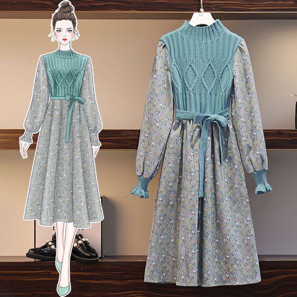 large women's fat mm2021, early spring dress, new age reducing waist and thin knitted floral dress, Black;gray
large women's fat mm2021, early spring dress, new age reducing waist and thin knitted floral dress, Black;gray