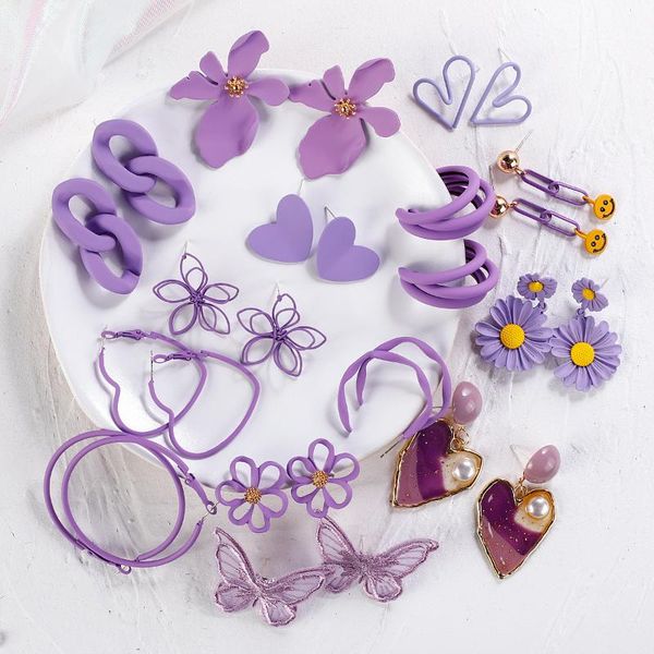 dangle & chandelier amorcome 2021 trendy simple purple flower petal drop earrings daisy flowers heart butterfly geometric jewelry for women, Silver
dangle & chandelier amorcome 2021 trendy simple purple flower petal drop earrings daisy flowers heart butterfly geometric jewelry for women, Silver
