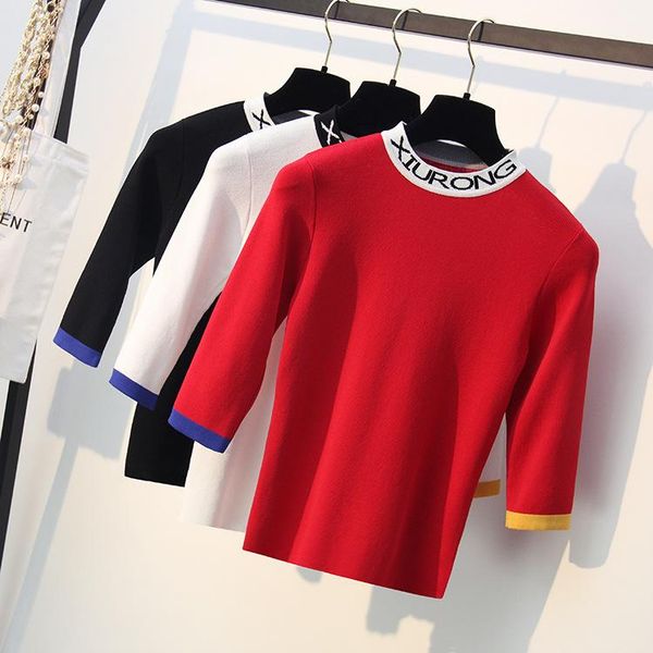 women's sweaters letter women summer thin pullovers white red black knitting ladies knitwear loose casual female shirts 2021, White;black
women's sweaters letter women summer thin pullovers white red black knitting ladies knitwear loose casual female shirts 2021, White;black