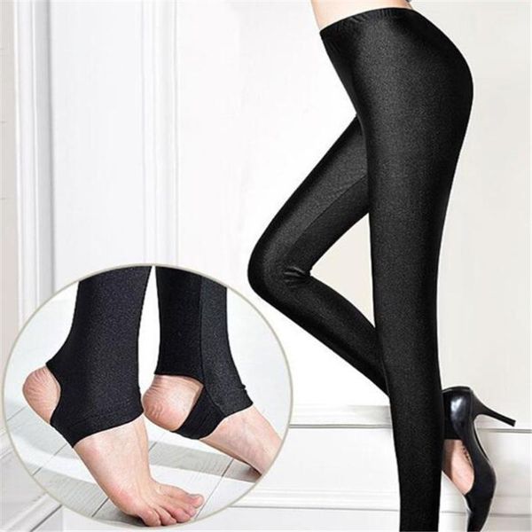 women's leggings indjxnd fitness women solid color fluorescent shiny pant large size spandex shinny elasticity casual trousers, Black
women's leggings indjxnd fitness women solid color fluorescent shiny pant large size spandex shinny elasticity casual trousers, Black