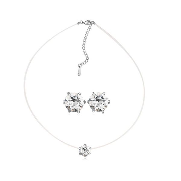 100% original crystals jewelry sets no allergic choker necklace piercing earrings women wedding accessories, Silver
100% original crystals jewelry sets no allergic choker necklace piercing earrings women wedding accessories, Silver