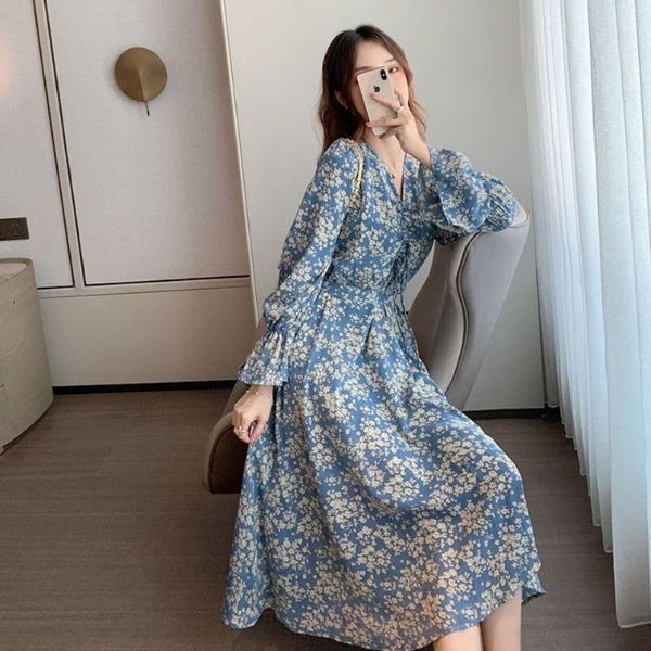 casual dresses women blue floral dress autumn winter v-neck drawstring midi vestido de mujer, Black;gray
casual dresses women blue floral dress autumn winter v-neck drawstring midi vestido de mujer, Black;gray