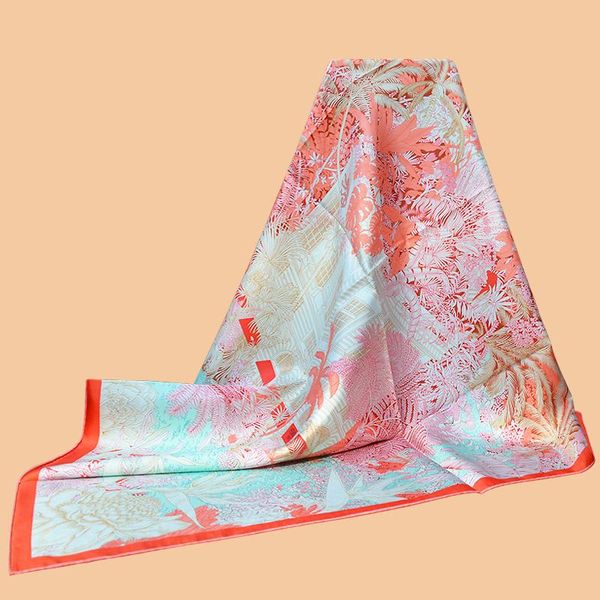 scarves huajun 2 store||little lady "faubourg tropical" 90 silk square scarf, twill printing, anti-wrinkle, hand sewing, Blue;gray 
scarves huajun 2 store||little lady "faubourg tropical" 90 silk square scarf, twill printing, anti-wrinkle, hand sewing, Blue;gray