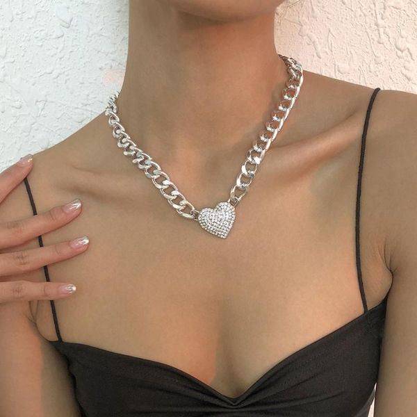 pendant necklaces exaggerated thick chain heart-shaped fashion hip-hop summer of 2021, Silver
pendant necklaces exaggerated thick chain heart-shaped fashion hip-hop summer of 2021, Silver