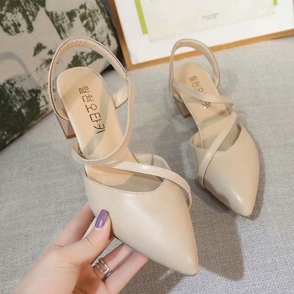 2021 women's summer footwear solid color low heel sandals leather shoes casual shoes fashion pointed toe high heel, Black
2021 women's summer footwear solid color low heel sandals leather shoes casual shoes fashion pointed toe high heel, Black