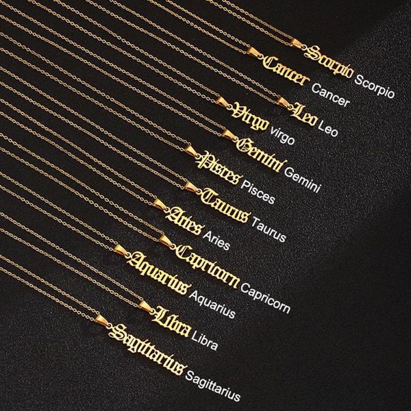 pendant necklaces fashion zodiac alphabet necklace creativity european girls twelve constellation alloy english letter jewelry for women, Silver
pendant necklaces fashion zodiac alphabet necklace creativity european girls twelve constellation alloy english letter jewelry for women, Silver