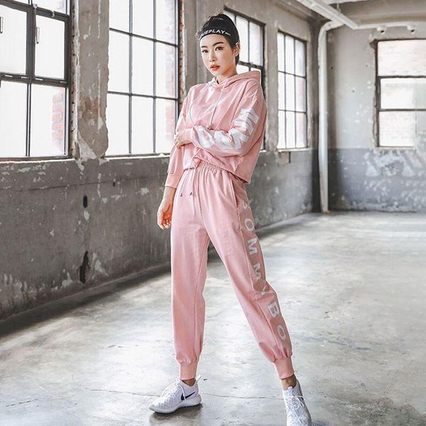 women's two piece pants korean loose fashion casual wild fitness cotton sportswear suit female hooded, White
women's two piece pants korean loose fashion casual wild fitness cotton sportswear suit female hooded, White