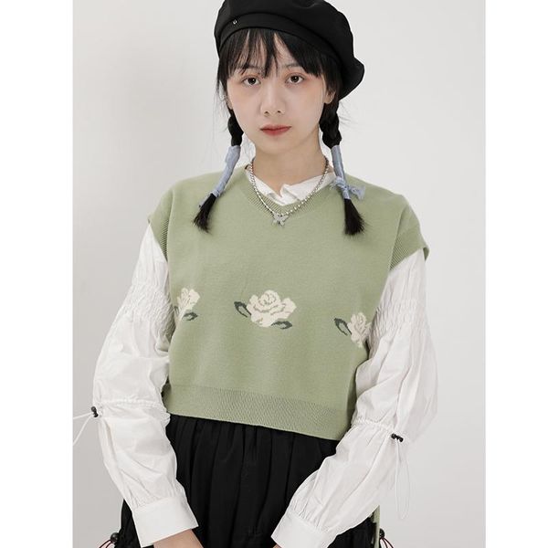 women's vests vest sweater short knit embroidered flowers all-match sleeveless v-neck pullover casual woman, Black;white
women's vests vest sweater short knit embroidered flowers all-match sleeveless v-neck pullover casual woman, Black;white