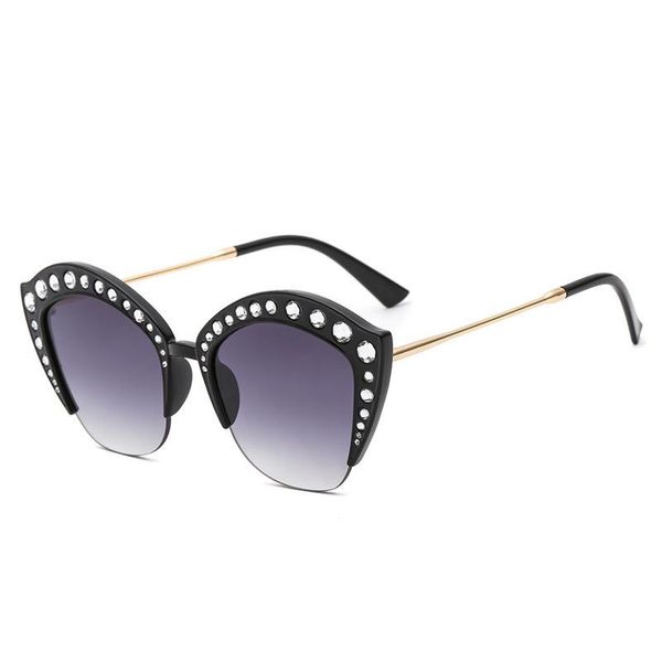 fashion sunglasses frames trend cat's-eye glasses with diamond for women's anti ultraviolet fashionable, Black
fashion sunglasses frames trend cat's-eye glasses with diamond for women's anti ultraviolet fashionable, Black