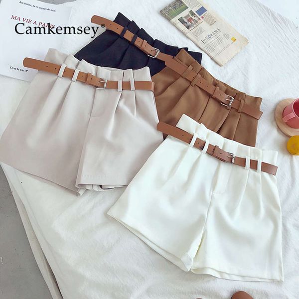 camkemsey korean brief dign white suit shorts for women fashion solid high waist wide leg with belt 5 colors, White;black
camkemsey korean brief dign white suit shorts for women fashion solid high waist wide leg with belt 5 colors, White;black