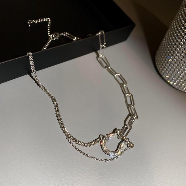 pendant necklaces lovelink fashion luxury silver crystal chain choker necklace for women double layer metal jewelry party punk
pendant necklaces lovelink fashion luxury silver crystal chain choker necklace for women double layer metal jewelry party punk