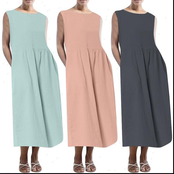 elegant linen midi dress womens summer sundress 2021 casual o neck sleeveless tunic long vestido female solid robe femme, Black;gray
elegant linen midi dress womens summer sundress 2021 casual o neck sleeveless tunic long vestido female solid robe femme, Black;gray