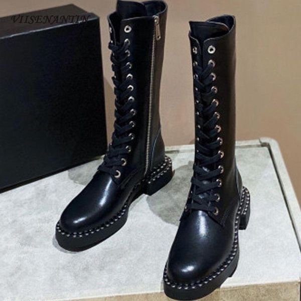 boots fashion rivet long-tube woman all-match real leather lace up black flat spring autumn knight 2021 arrival
boots fashion rivet long-tube woman all-match real leather lace up black flat spring autumn knight 2021 arrival