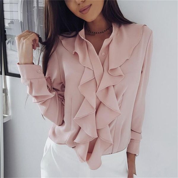 white blouse fashion female full sleeve casual shirt elegant ruffled v-neck office lady women wear
white blouse fashion female full sleeve casual shirt elegant ruffled v-neck office lady women wear