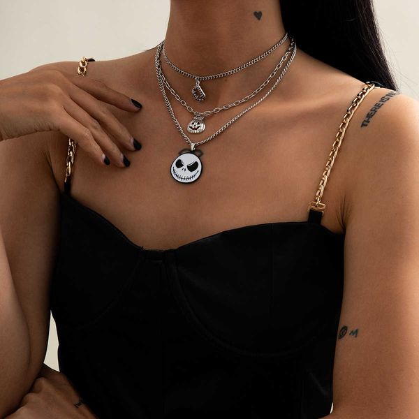jewelry personality multi-layer tassel women's halloween elements skeleton pumpkin combination necklace, Silver
jewelry personality multi-layer tassel women's halloween elements skeleton pumpkin combination necklace, Silver