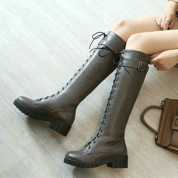 boots women knee high platform square heel buckle lace up motorcycle black gray army green
boots women knee high platform square heel buckle lace up motorcycle black gray army green