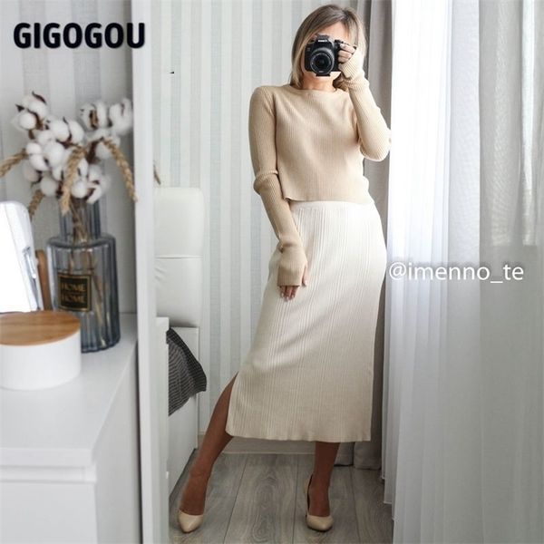 gigogou elastic band women knitted skirts autumn winter thick warm pencil bodycon ribbed midi sweater split up 211214, Black
gigogou elastic band women knitted skirts autumn winter thick warm pencil bodycon ribbed midi sweater split up 211214, Black