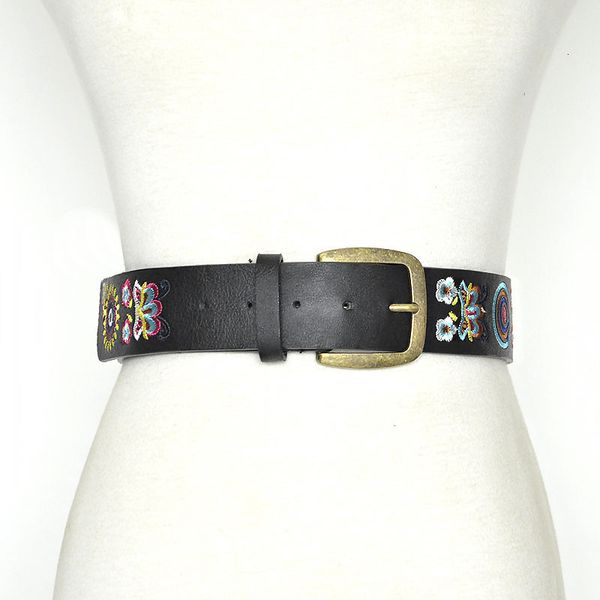 women's wide belt leisure decoration women's embroidered pu imitation leather pin buckle belt, Black;brown
women's wide belt leisure decoration women's embroidered pu imitation leather pin buckle belt, Black;brown