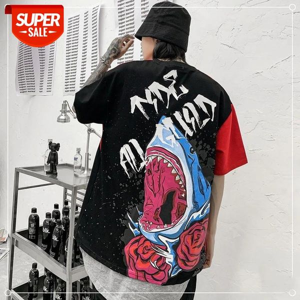 seveyfan 2021 men's short-sleeved t-shirt hip-hop style personality stitching loose shark print summer short-sleeved clothes #ak9u, White;black
seveyfan 2021 men's short-sleeved t-shirt hip-hop style personality stitching loose shark print summer short-sleeved clothes #ak9u, White;black