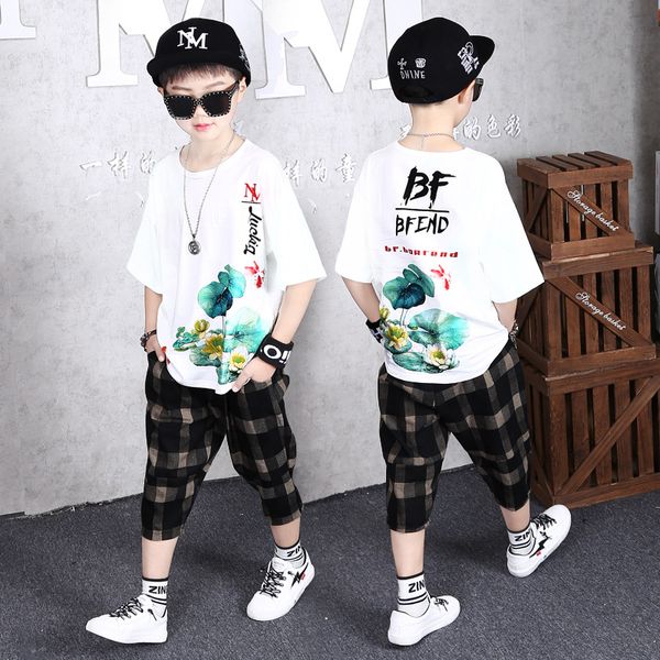 children summer clothes set boys t shirt + plaid pants casual sports suits 6 8 10 12 13 years kids clothing casual tracksuit, White
children summer clothes set boys t shirt + plaid pants casual sports suits 6 8 10 12 13 years kids clothing casual tracksuit, White