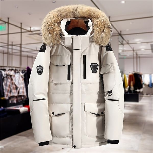 white duck down jacket men winter fur collar warm thicken long parka windproof warm white coat men snowjacket 201225, Black
white duck down jacket men winter fur collar warm thicken long parka windproof warm white coat men snowjacket 201225, Black