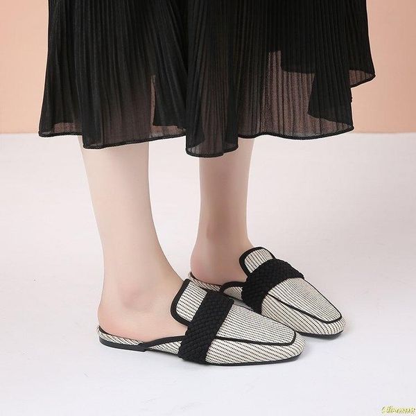 new 2021 spring summer women slippers weave flat shoes woman mules shoes pointed toe half slippers outside slides, Black
new 2021 spring summer women slippers weave flat shoes woman mules shoes pointed toe half slippers outside slides, Black