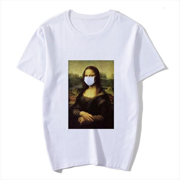 mona lisa spoof summer womens casual short sleeved aesthetic graphic tumblr vogue, White
mona lisa spoof summer womens casual short sleeved aesthetic graphic tumblr vogue, White