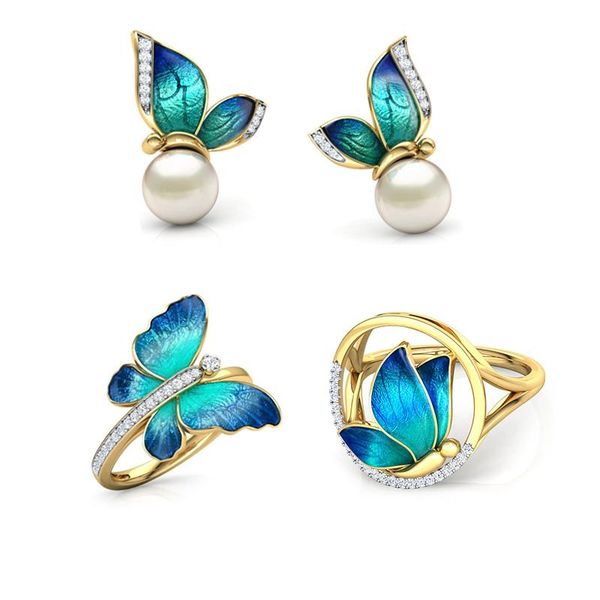 wedding rings creative butterfly painting oil women's ring european and american engagement party jewelry hand accessories, Slivery;golden
wedding rings creative butterfly painting oil women's ring european and american engagement party jewelry hand accessories, Slivery;golden