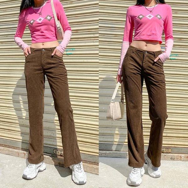 women's pants & capris women mid waist corduroy velvet long harajuku solid color straight trouser e56c, Black;white
women's pants & capris women mid waist corduroy velvet long harajuku solid color straight trouser e56c, Black;white