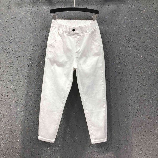spring summer women ankle-length pants plus size solid cotton denim loose harem white black elastic waist jeans -3xl d68 211129, Blue
spring summer women ankle-length pants plus size solid cotton denim loose harem white black elastic waist jeans -3xl d68 211129, Blue