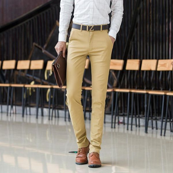men's pants spring business casual colored cotton high elastic mens slim fit stretch long trousers, Black
men's pants spring business casual colored cotton high elastic mens slim fit stretch long trousers, Black