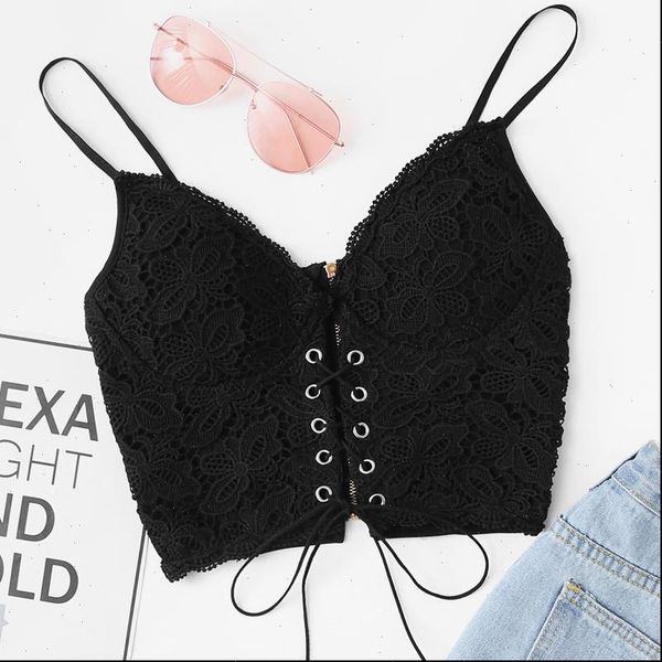 women lace backless crop short casual solid black lace up summer beach boho women camis small breasts tank top, White
women lace backless crop short casual solid black lace up summer beach boho women camis small breasts tank top, White