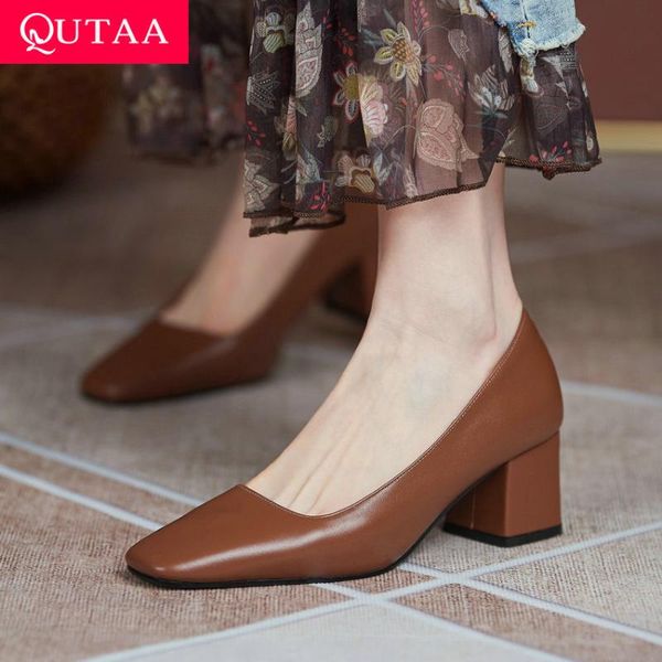 dress shoes qutaa 2021 spring autumn retro square toe basic women pumps fashion heels genuine leather slip on female size 34-40, Black
dress shoes qutaa 2021 spring autumn retro square toe basic women pumps fashion heels genuine leather slip on female size 34-40, Black
