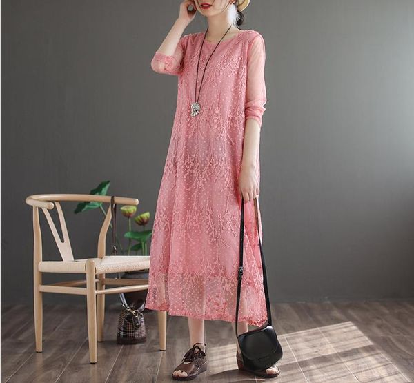 casual dresses 2021 spring summer dress women retro loose all-match ladies o-neck hollow out lace solid color, Black;gray
casual dresses 2021 spring summer dress women retro loose all-match ladies o-neck hollow out lace solid color, Black;gray