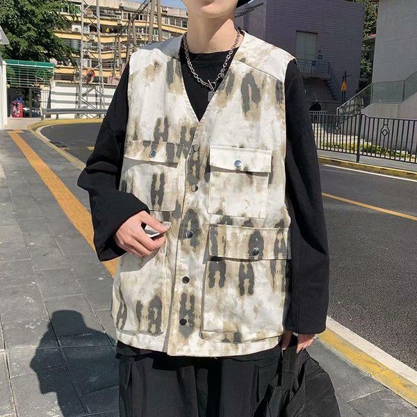 women's vests street retro hip hop tie dyed vest men's spring autumn korean versatile loose sleeveless couple's coat jacket, Black;white
women's vests street retro hip hop tie dyed vest men's spring autumn korean versatile loose sleeveless couple's coat jacket, Black;white