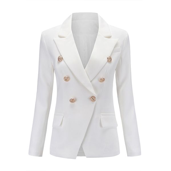 european runway classic designer shawl collar double breasted buttons black & white office lady blazer 211006, White;black
european runway classic designer shawl collar double breasted buttons black & white office lady blazer 211006, White;black