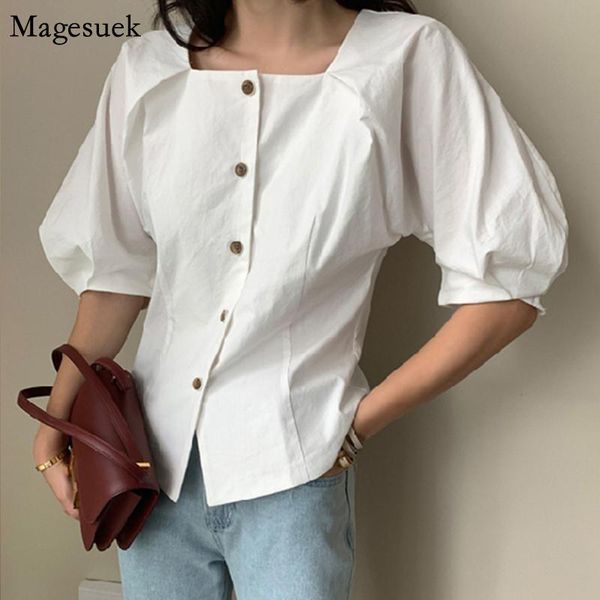 women's blouses & shirts korean chic short sleeve white shirt women clothes single-breasted square collar vintage summer 14490
women's blouses & shirts korean chic short sleeve white shirt women clothes single-breasted square collar vintage summer 14490
