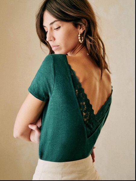 lace patchwork backless dark green blouses women short sleeve chic double v neck shirt summer 2021 casual vintage, White
lace patchwork backless dark green blouses women short sleeve chic double v neck shirt summer 2021 casual vintage, White
