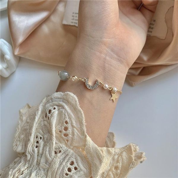 charm bracelets fashion beaded zircon chrams bracelet moon stars pearl for women bend jewelry accessories, Golden;silver
charm bracelets fashion beaded zircon chrams bracelet moon stars pearl for women bend jewelry accessories, Golden;silver