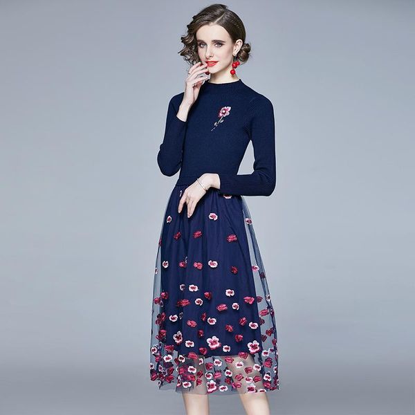 casual dresses coigarsam fashion patchwork women dress knitting embroidery floral print beading mesh navy 9987, Black;gray
casual dresses coigarsam fashion patchwork women dress knitting embroidery floral print beading mesh navy 9987, Black;gray